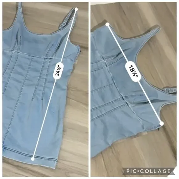 No Boundaries Vintage Denim Blue Dress SZ L - Picture 9 of 10